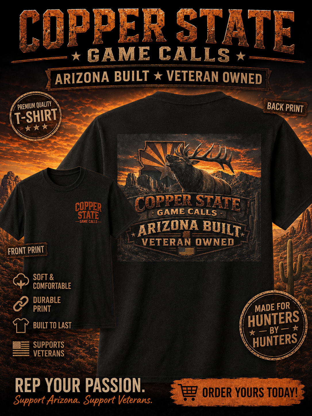 Copper State Game Calls Tshirt